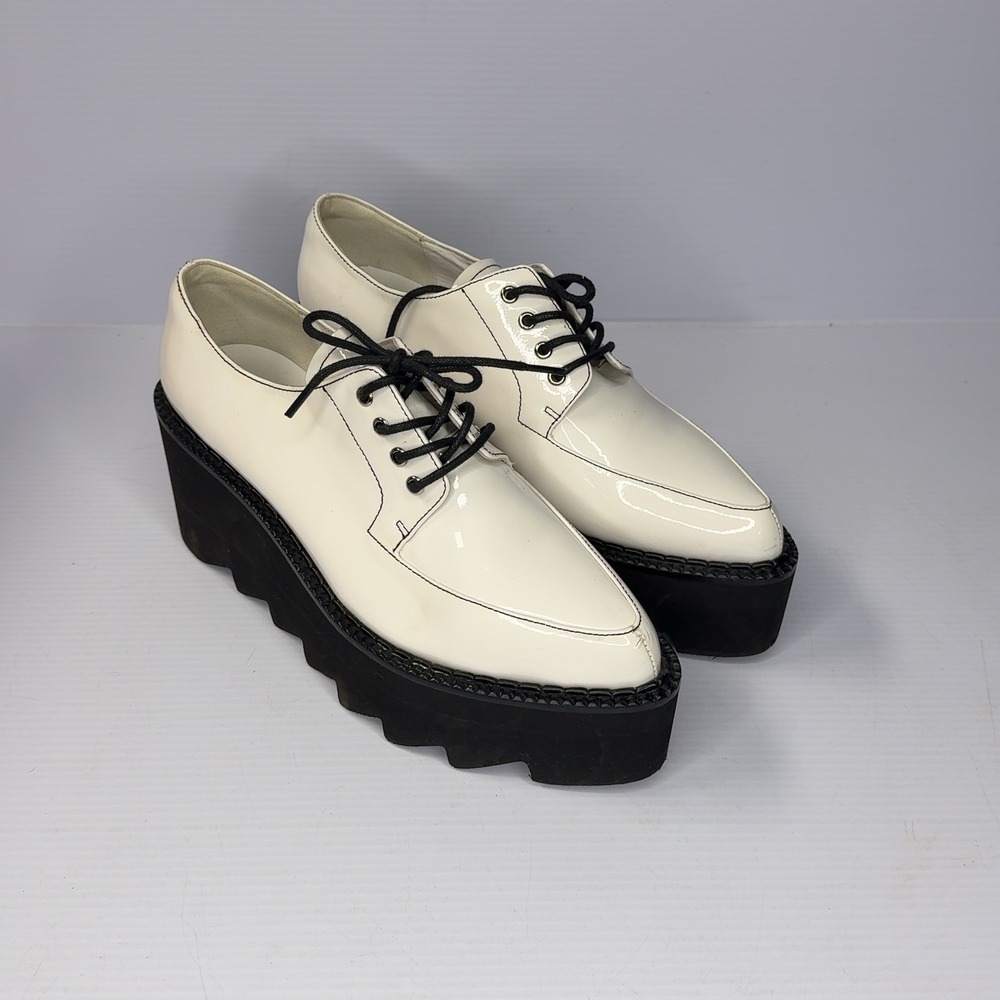 Jeffrey Campbell White Patent Boysdntcry Platform Oxford Shoes Creepers 8.5